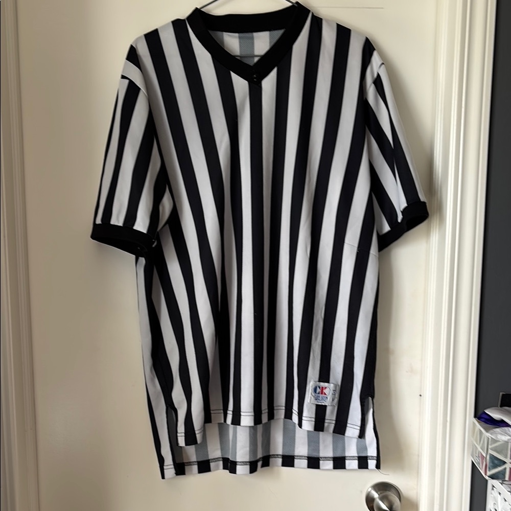 Refferee Black and White Striped Shirt